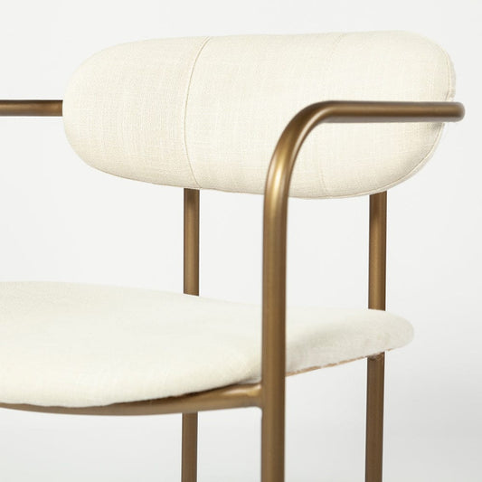 Mercana - Parker I Cream Fabric Seat Gold Metal Frame Dining Chair (Set of 2) - 68310 view 2