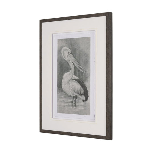 Mercana - Pelican Sketch by Mercana Studio a Hand Embellished Framed Art Print Matted under Glass - 15752 view 2