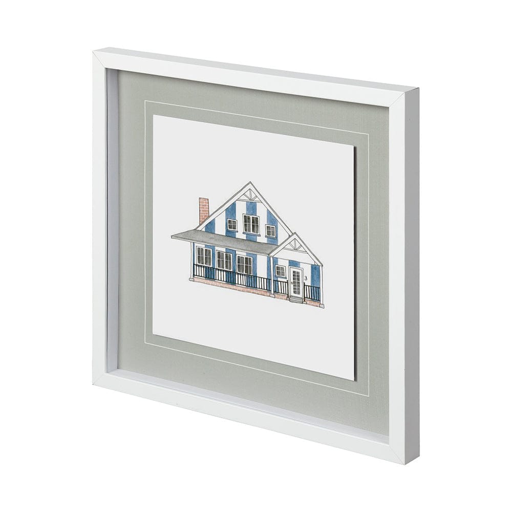 Mercana - Petit Mansion IV by Jones a Hand Embellished Textured Framed Art Print Matted under Glass - 12354 view 1