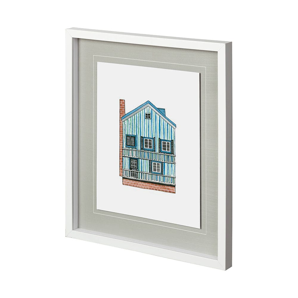 Mercana - Petit Mansion V by Jones a Hand Embellished Textured Framed Art Print Matted under Glass - 12352 view 1