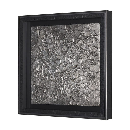 Mercana - Pewter Leaves IV by Morgan McLaren a Framed Art Print Matted under Glass - 15336 view 2