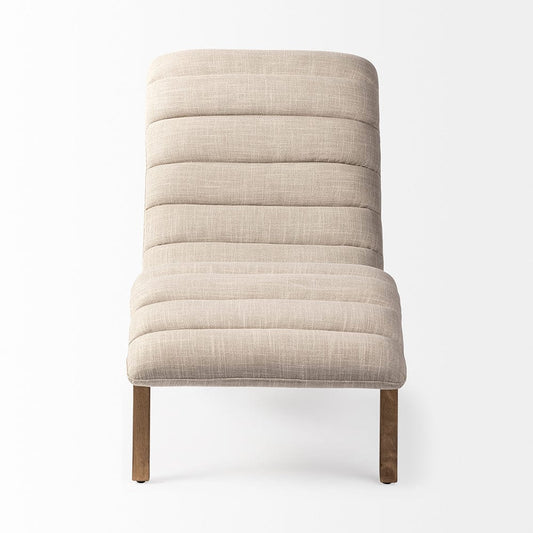 Mercana - Pierre Beige Fabric Upholstered Armless Chaise Lounge Chair - 68768_CLOSEOUT view 2