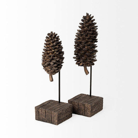 Mercana - Pinterra Small 4L x 4W Brown Resin Pinecone Replica - 68922_CLOSEOUT view 2