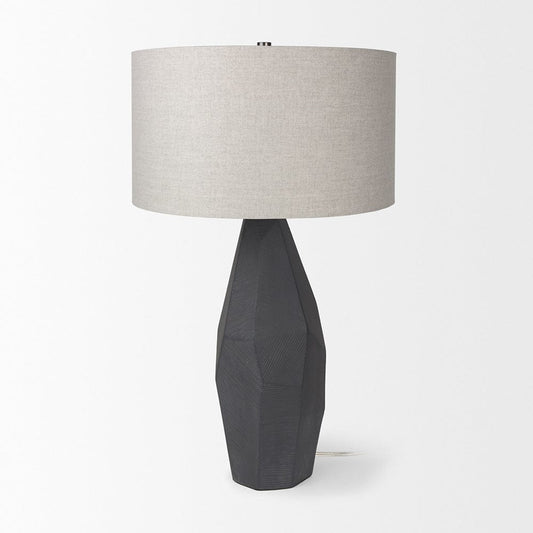 Mercana - Piven Black w/ Gray Wash Textured Ceramic Table Lamp - 70369 view 2