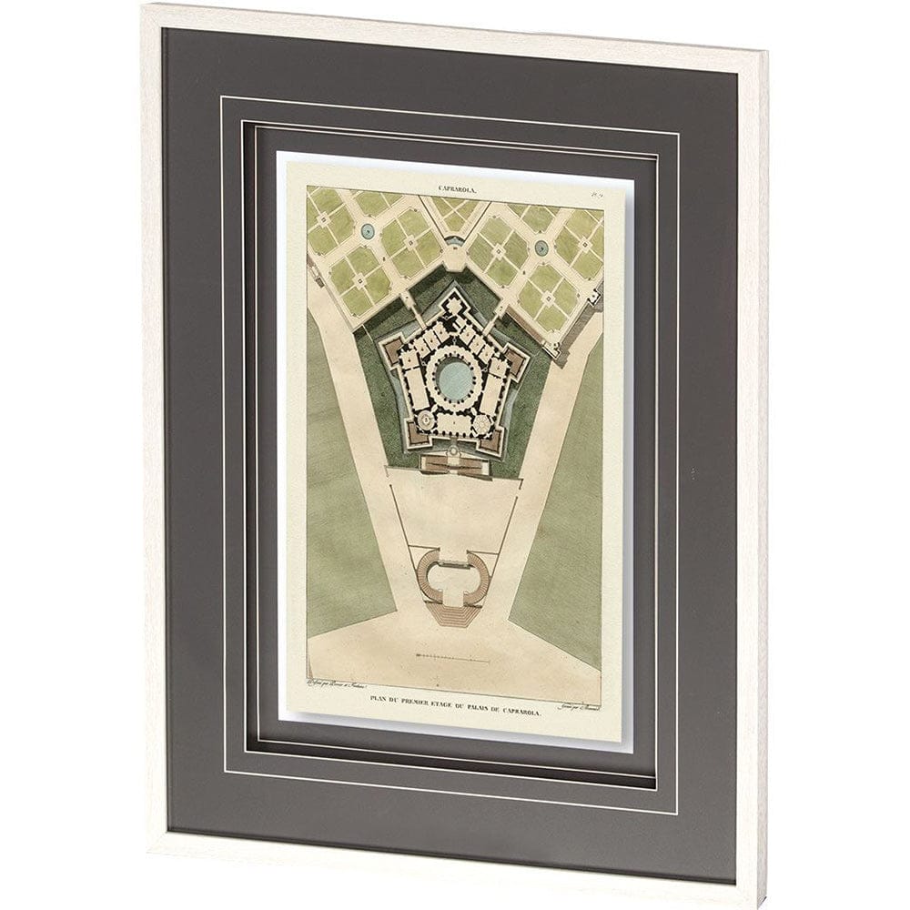 Mercana - Plan Du Palais De Caprarola by Mercana Studio a Framed Art Print Matted under Glass - 10076 view 1