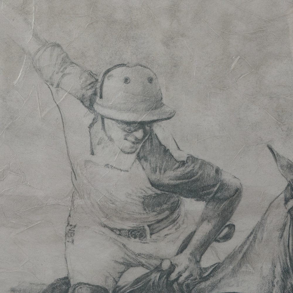 Mercana - Polo Player II by Mercana Studio a Hand Embellished Textured Framed Art Print Matted under Glass - 13618 view 6