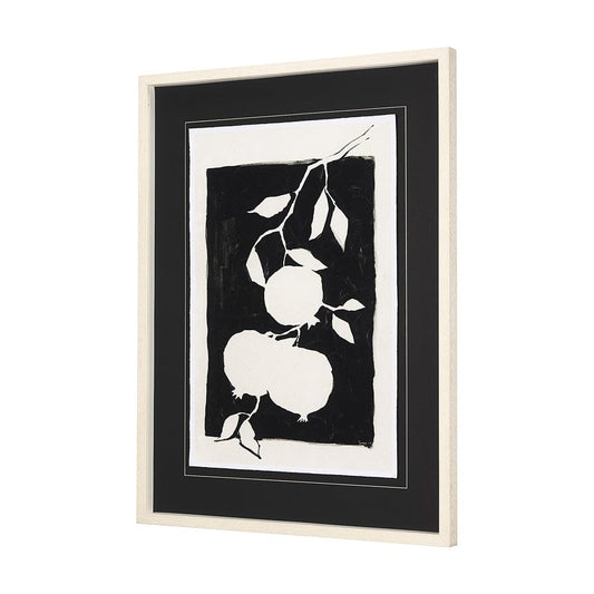 Mercana - Pomegranate Branch Silhouette by Mercana Studio Hand Embellished Framed Art Print Matted under Glass - 14672 view 2