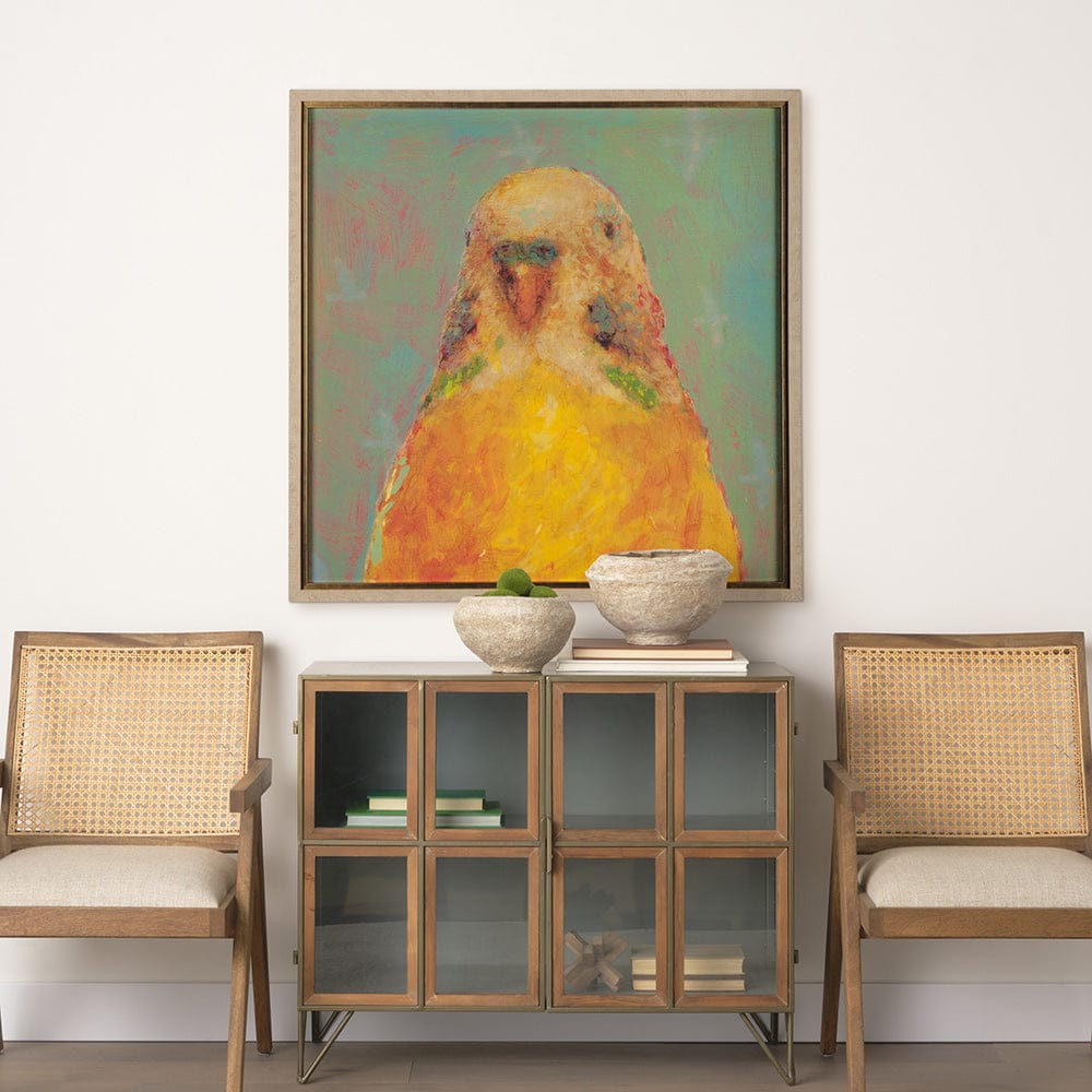 Mercana - Pop Birds - Flit by Mercana Studio a Hand Embellished Textured Framed Art Print Matted under Glass - 14647 view 9