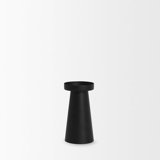Mercana - Quadir Short Matte Black Metal Candle Holder - 70713 view 2