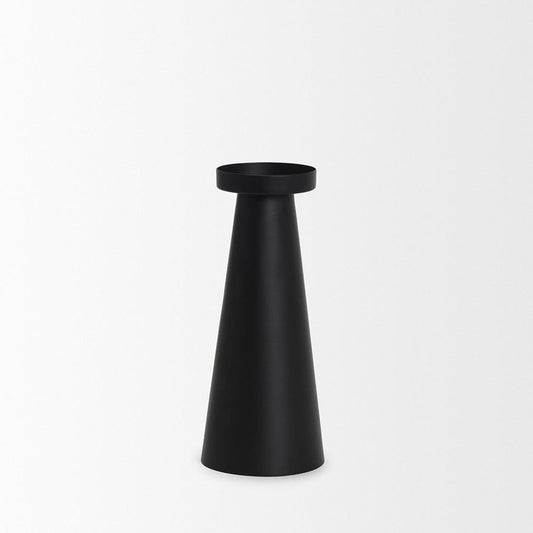 Mercana - Quadir Tall Matte Black Metal Candle Holder - 70715 view 2