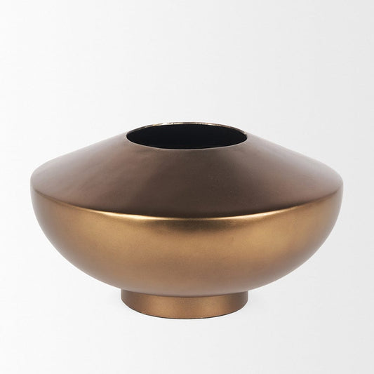 Mercana - Quiana Large Gold Metal Vase - 70662 view 2