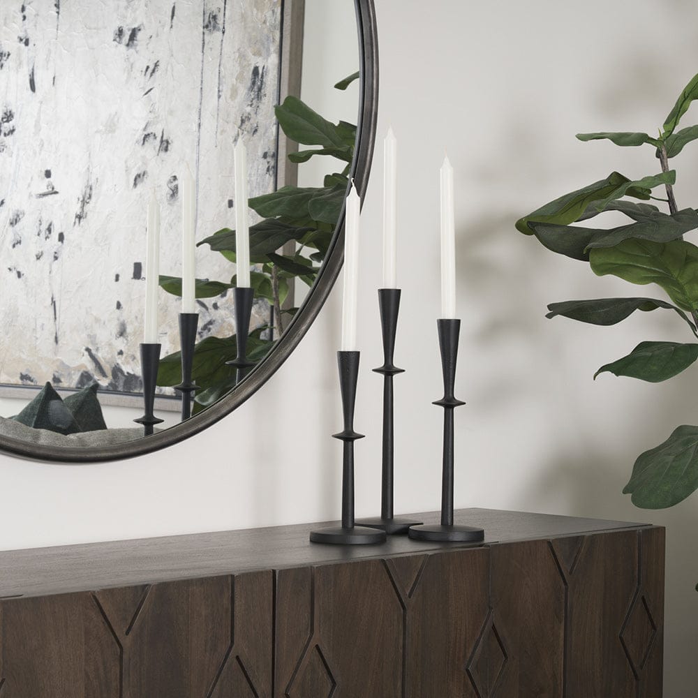 Mercana - Qwin Matte Black Cast Aluminum Short Candle Holder - 70716 view 7