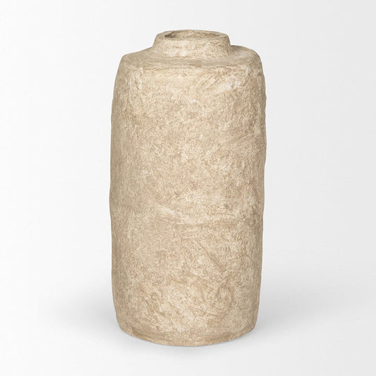 Mercana - Rama Small Beige Paper Mache Floor Vase - 70200 view 2
