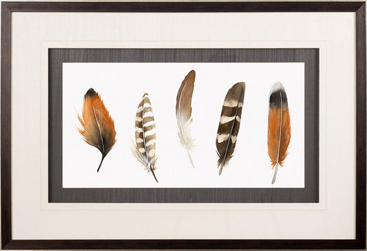 Mercana - Red Rock Feathers I by Grace Popp a Hand Embellished Textured Framed Art Print Matted under Glass - 10406 view 2