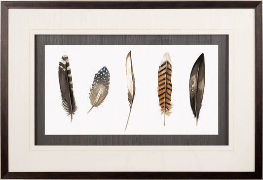 Mercana - Red Rock Feathers II by Grace Popp a Hand Embellished Textured Framed Art Print Matted under Glass - 10407 view 2