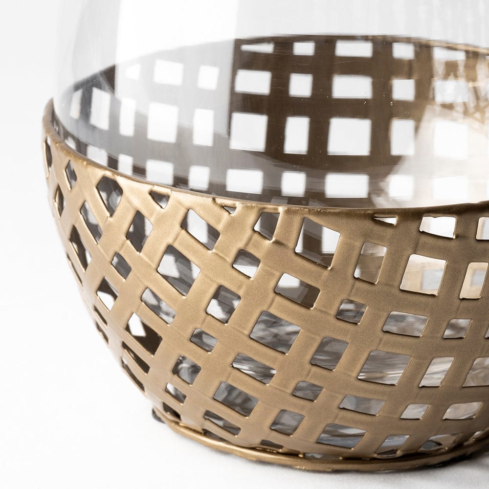 Mercana - Reena II Large Gold Woven Metal Base Table Candle Holder - 68940 view 7