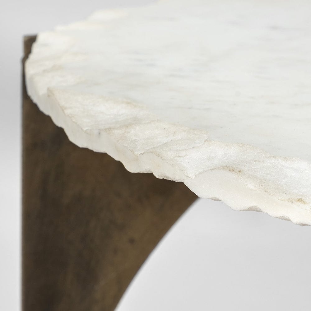 Mercana - Reinhold II 21L x 21W x 21H Round Live-Edge Marble Top and Gold Metal Base Side/End Table - 68233-AB view 10
