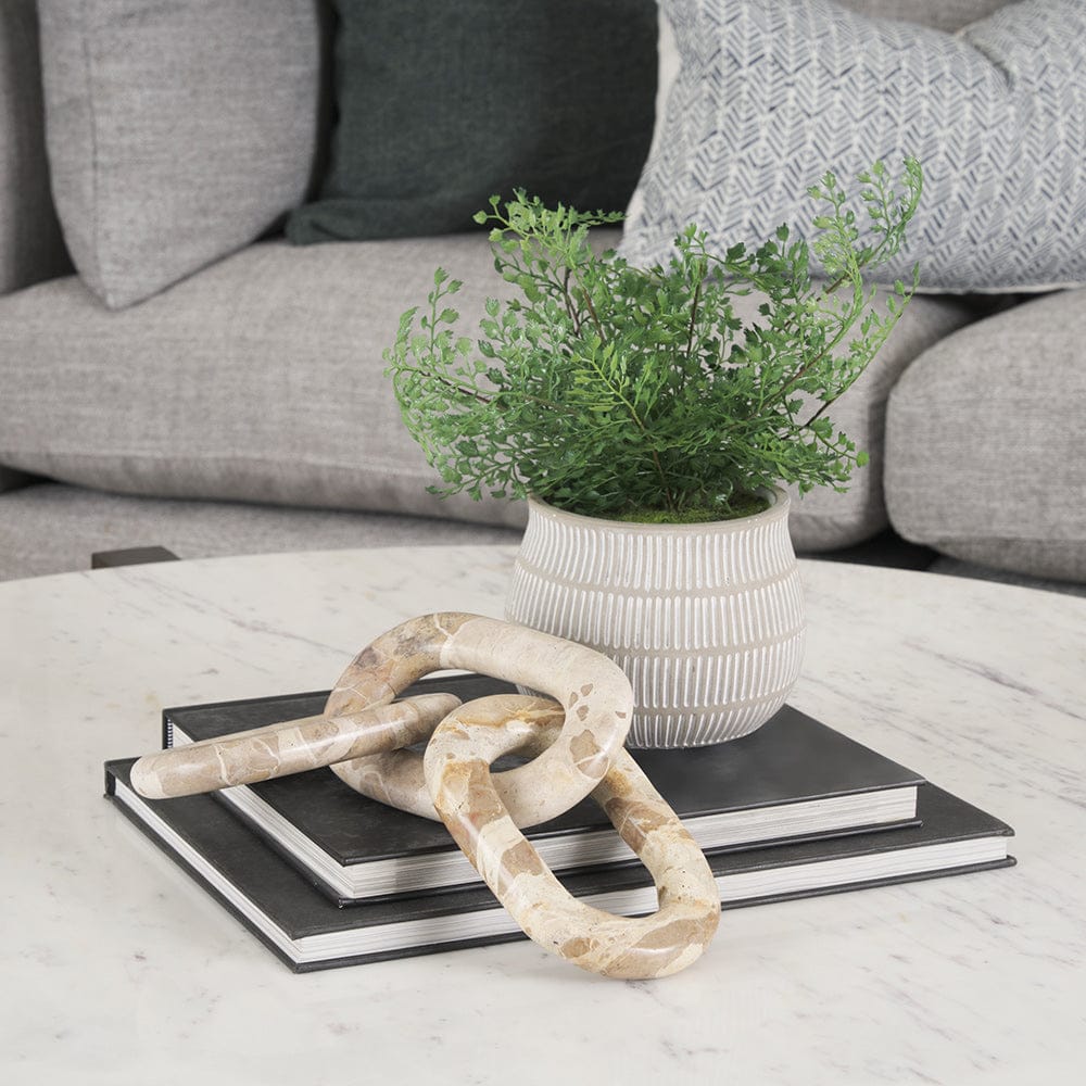 Mercana - Reinir Beige Marble Chain Link Decorative Object - 70706 view 11