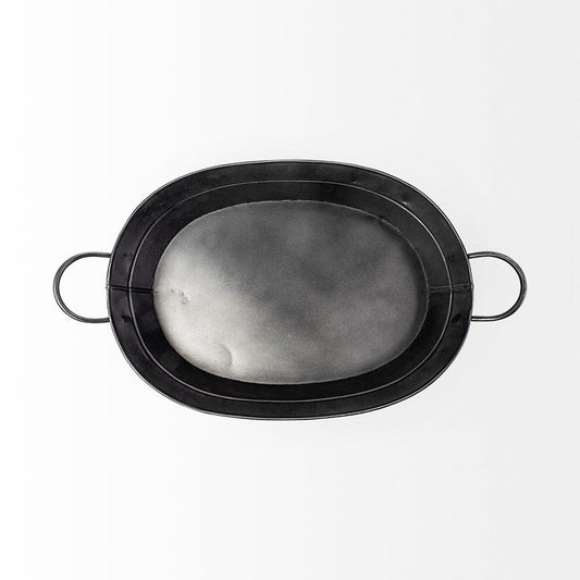 Mercana - Reno 20L x 14W Black Metal Vintage Inspired Basket - 68991 view 2