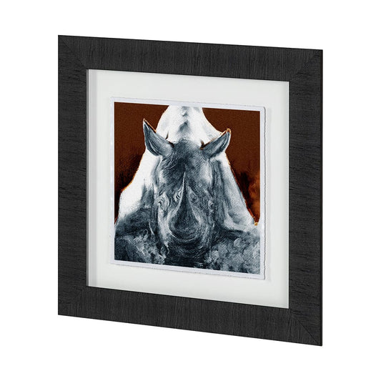 Mercana - Rhino Burn Orange by Mercana Studio a Hand Embellished Textured Framed Art Print Matted under Glass - 12999 view 2