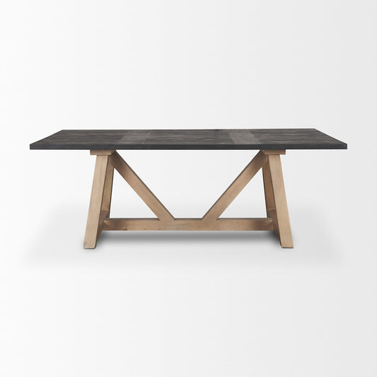 Mercana - Rialto Rectangular Two-Tone Black and Brown Solid Wood Dining Table 84" - 70557-AB view 2