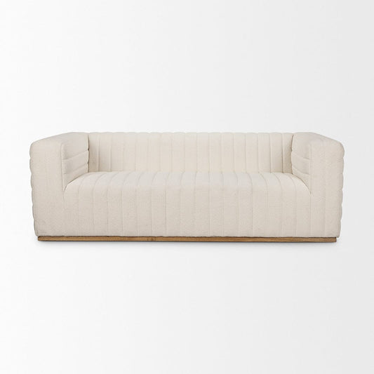 Mercana - Ricciardo Cream Boucle 3-Seater Sofa - 70191 view 2