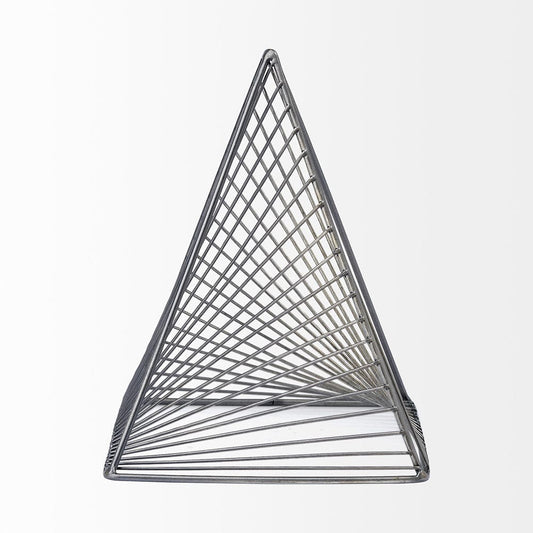 Mercana - Risley 8L x 8W Gray Metal Triangular Decorative Object - 68536_CLOSEOUT view 2