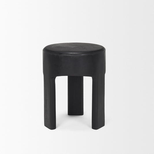 Mercana - Riya Solid Black Wooden Stool - 70727 view 2