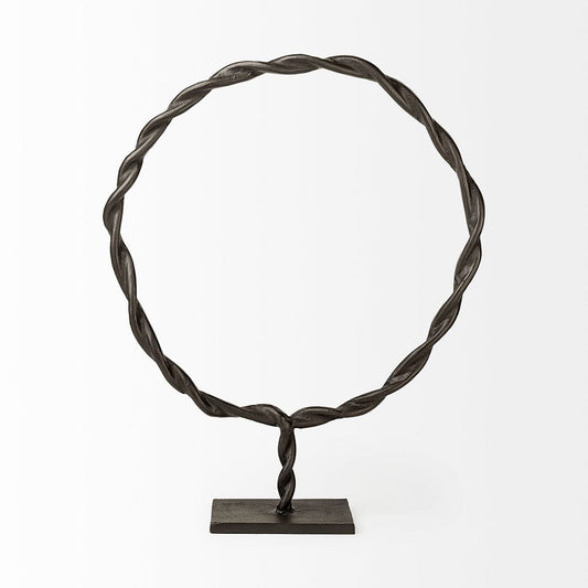Mercana - Rizwan Large Black Aluminum Braided Circular Object - 69080 view 2