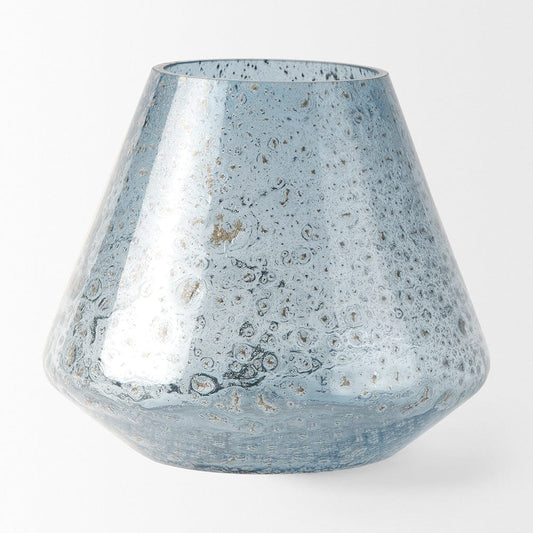 Mercana - Robyn Short Blue Glass Vase - 70351 view 2