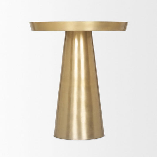 Mercana - Roland Satin Brass Cast Aluminum Metal Accent Table - 70616 view 2