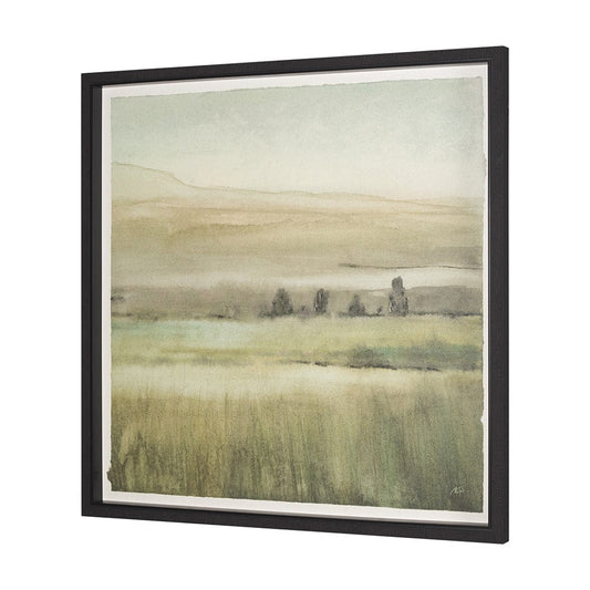 Mercana - Rolling Fields I Hand Embellished Black Framed Watercolor Art Print on Paper Mounted with Backing - 15503 view 2