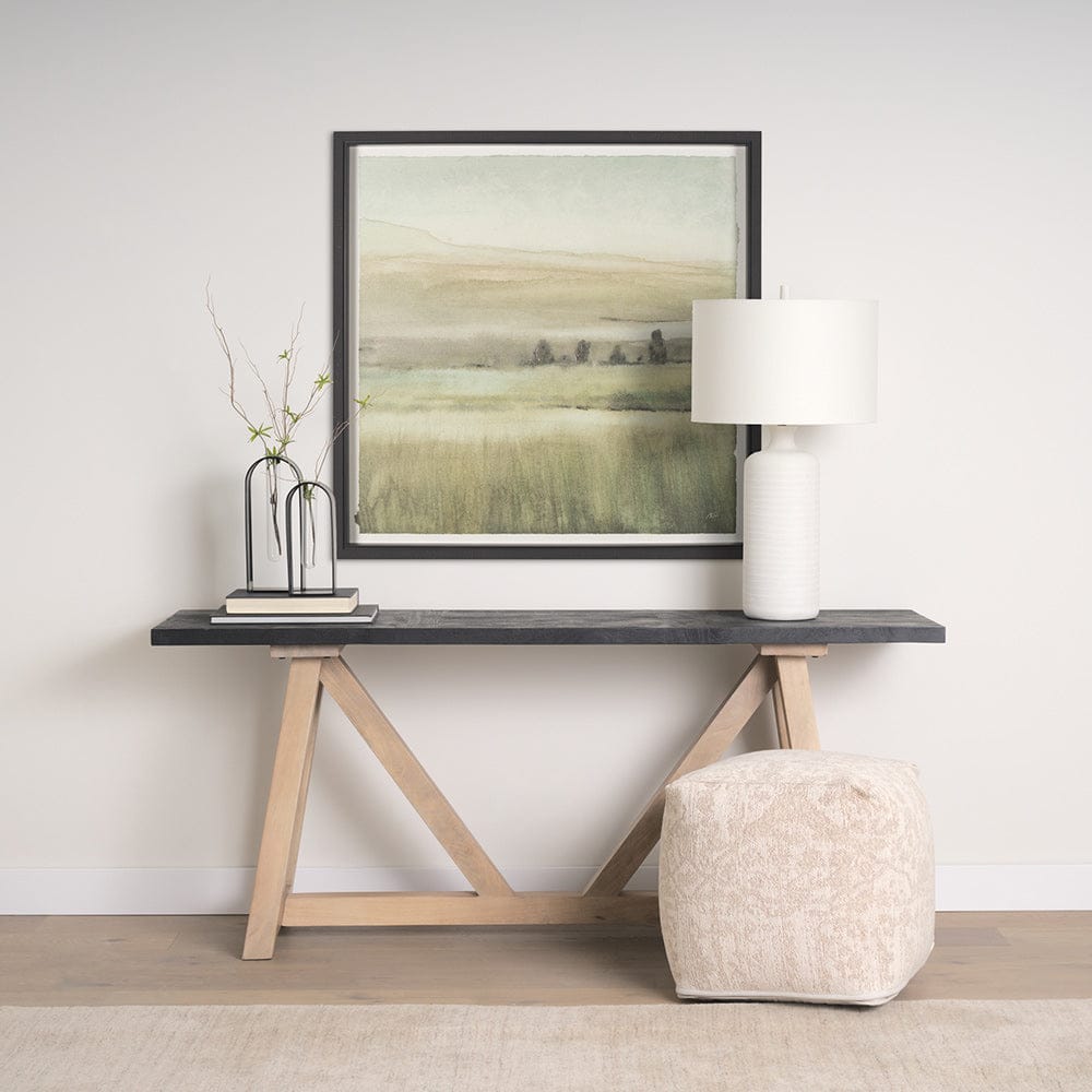 Mercana - Rolling Fields I Hand Embellished Black Framed Watercolor Art Print on Paper Mounted with Backing - 15503 view 8