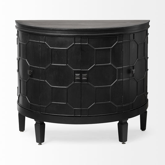 Mercana - Romers II 18L x 38W Black Fir Veneer 4 Door Patterned Accent Cabinet - 50201_CLOSEOUT view 2