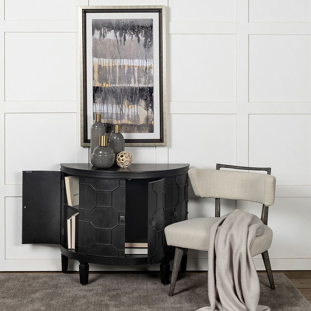 Mercana - Romers II 18L x 38W Black Fir Veneer 4 Door Patterned Accent Cabinet - 50201_CLOSEOUT view 13