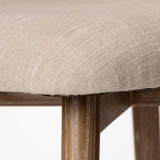 Mercana - Ronald II Cream Fabric Wrap Brown Wooden Base Dining Chair - 68319 view 2