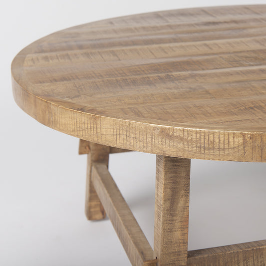 Mercana - Rosie 36.0L x 36.0W x 16.0H Round Medium Brown Wood Coffee Table - 69992 view 2