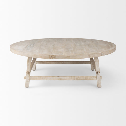 Mercana - Rosie 48.0L x 48.0W x 16.0H Round Blonde Wood Coffee Table - 69995 view 2