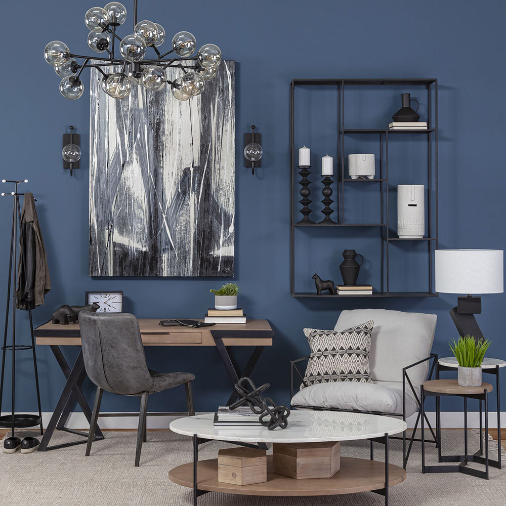 Mercana - Rudyard Glass Globe and Black Metal Chandelier - 68292 view 9