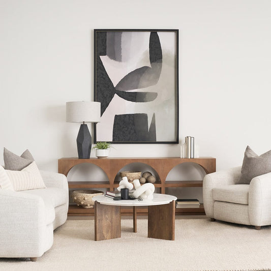 Mercana - Rumer Dark Brown Wood w/ White Marble Coffee Table - 70561-AB view 2