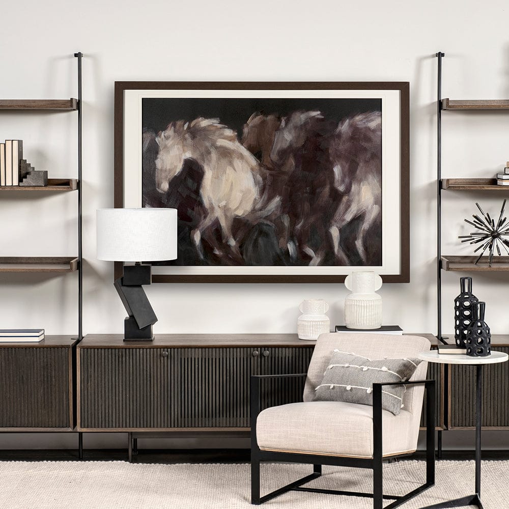 Mercana - Running Wild - Quick by Mercana Studio Hand Embellished Textured Framed Art Print Matted under Glass - 14642 view 8