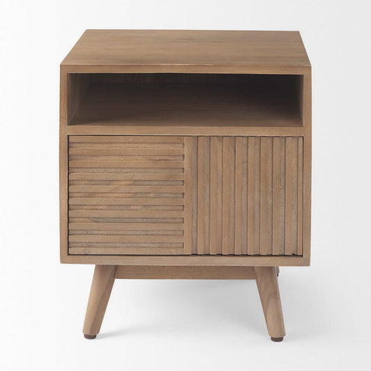 Mercana - Sable 19.0L x 19.0W x 21.5H Light Brown Wood Side Table - 69891 view 2
