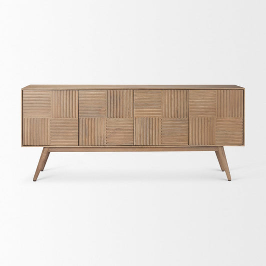 Mercana - Sable 73.L x 17W x 30.5H Light Brown Solid Wood 4 Door Sideboard - 69892 view 2