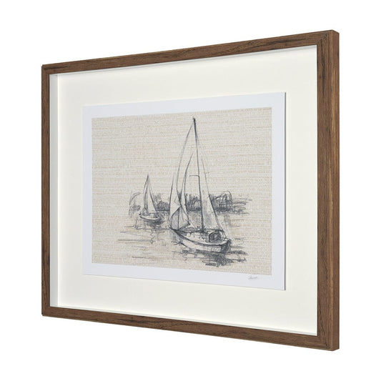 Mercana - Sail Away III by Mercana Studio a Hand Embellished Framed Art Print Matted under Glass - 15784 view 2
