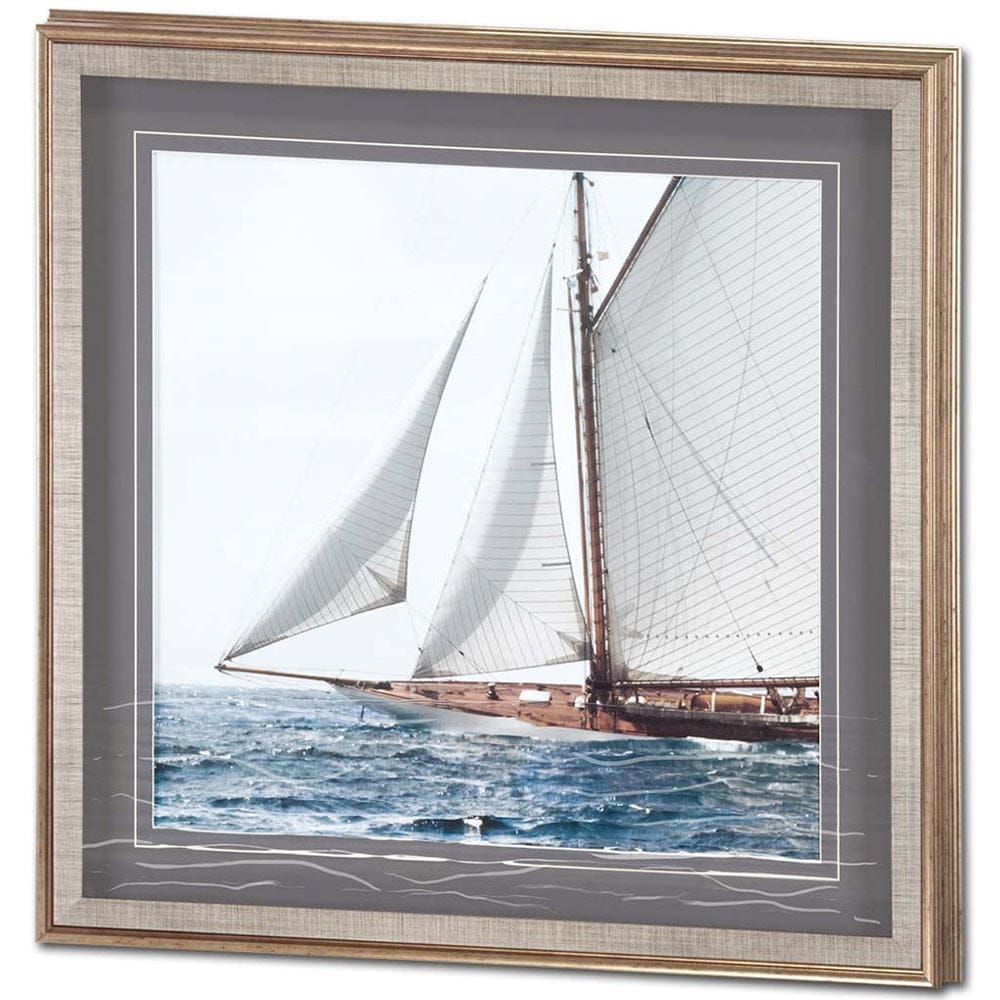 Mercana - Sailing South by Jorge Llovet a Hand Embelished Textured Framed Art Print Matted under Glass - 6342 view 1