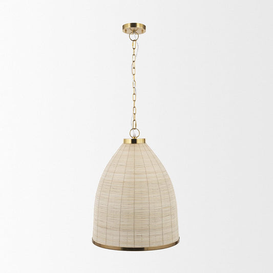 Mercana - Saliha Cane w/ Brass Metal Pendant Light - 70752 view 2