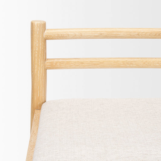 Mercana - Sam Counter Stool W/ Light Brown Wood Frame and Beige Upholstered Seat - 70592_CLOSEOUT view 2