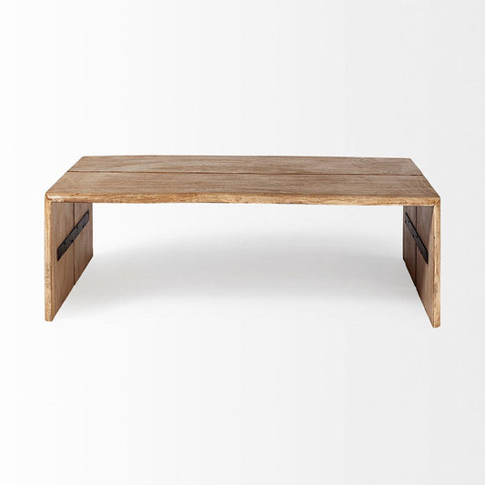 Mercana - San Andreas 48x30.5 Rectangular Brown Solid Wood Top and Base Coffee Table - 68517_CLOSEOUT view 2