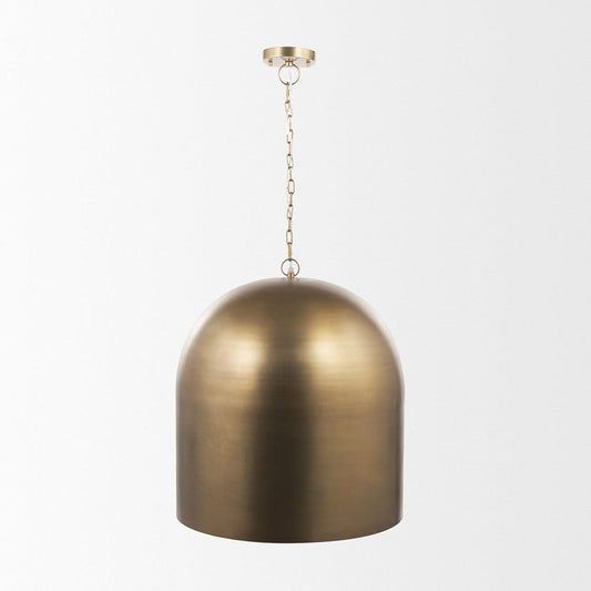 Mercana - Sanne Antiqued Gold Metal w/ Silver Foil Large Pendant Light - 70757 view 2