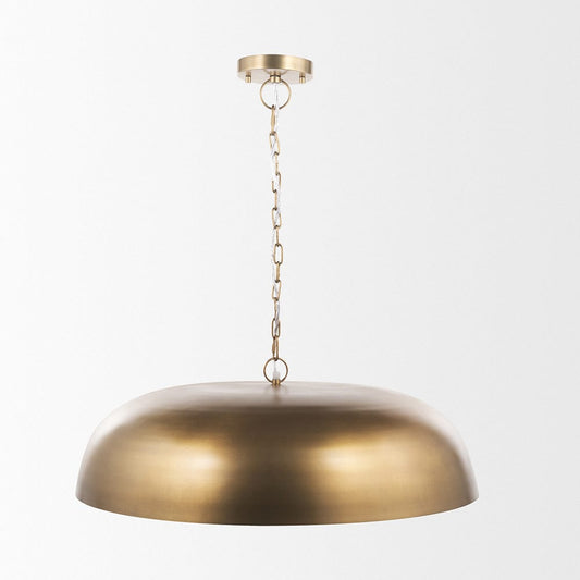 Mercana - Sanne Antiqued Gold Metal w/ Silver Foil Wide Pendant Light - 70758 view 2